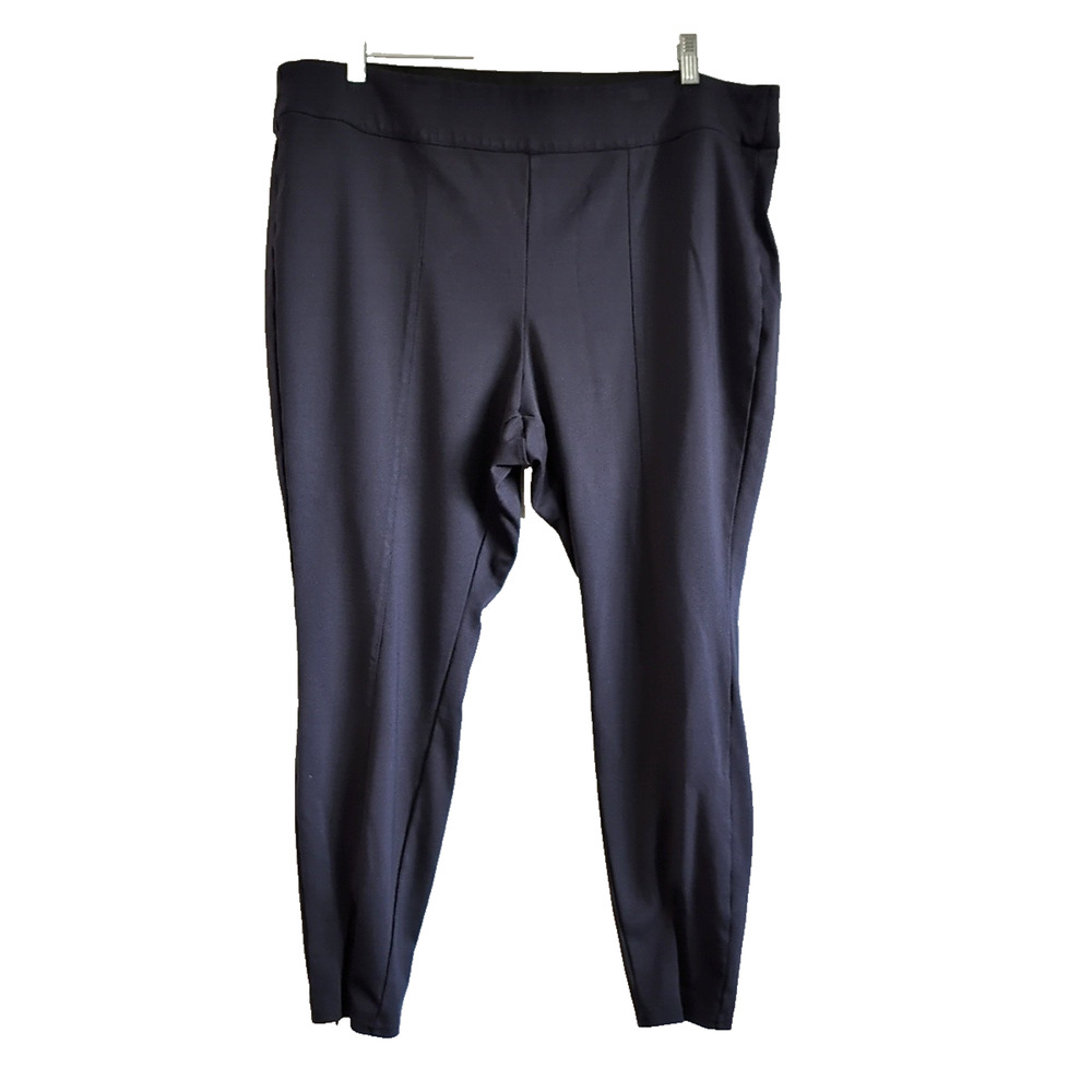 Lane Bryant Front Ankle Zip Navy Leggings Size 22/24 Minimalist Business Casual